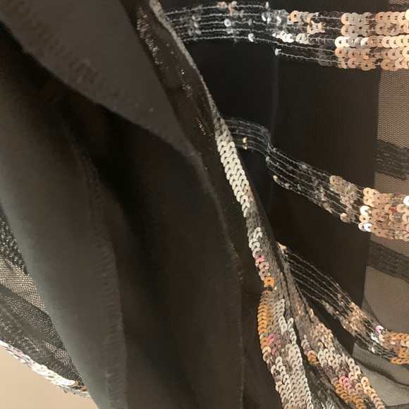 Black and Silver Striped Sequin Dress - Picture 5 of 7